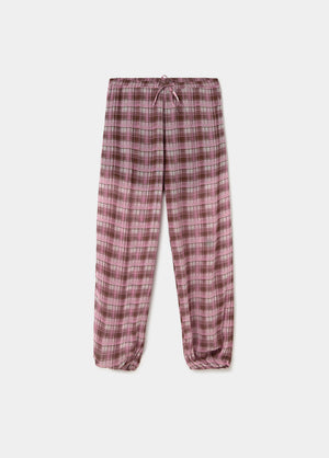 Pantalón largo bombacho cuadros