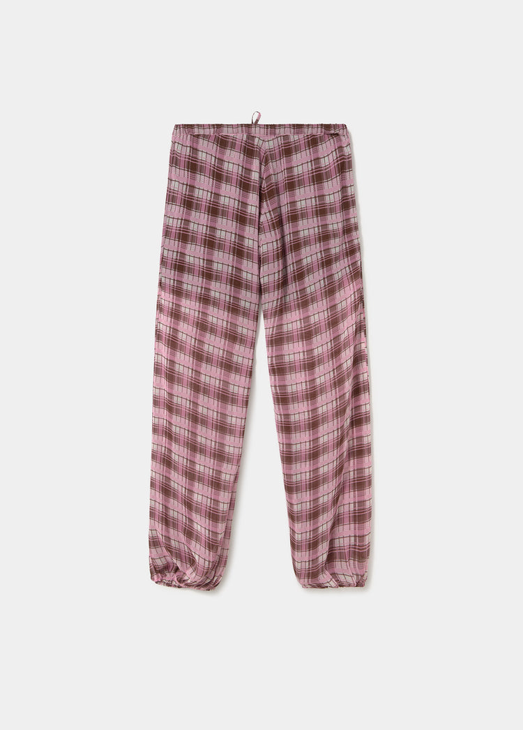 Checkered long harem pants