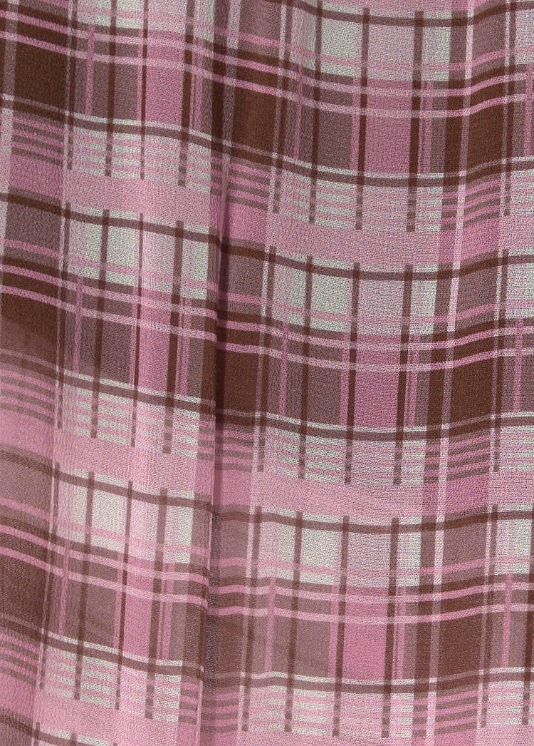 Checkered long harem pants