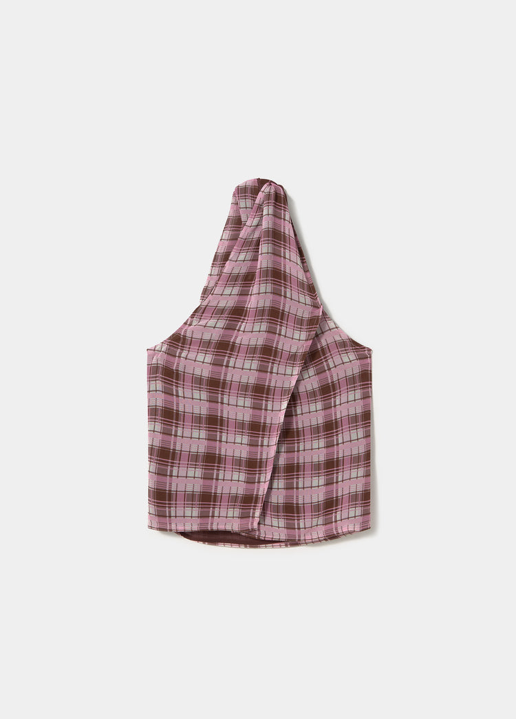 Draped-neck halter top
