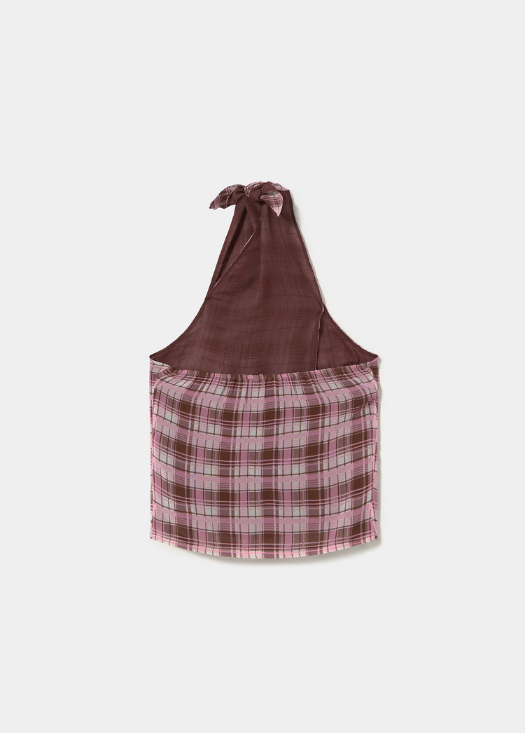 Draped-neck halter top