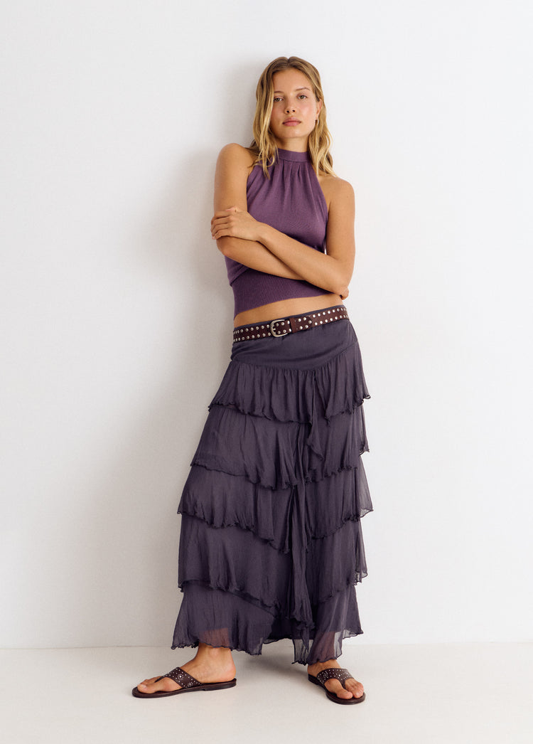 Long ruffled skirt
