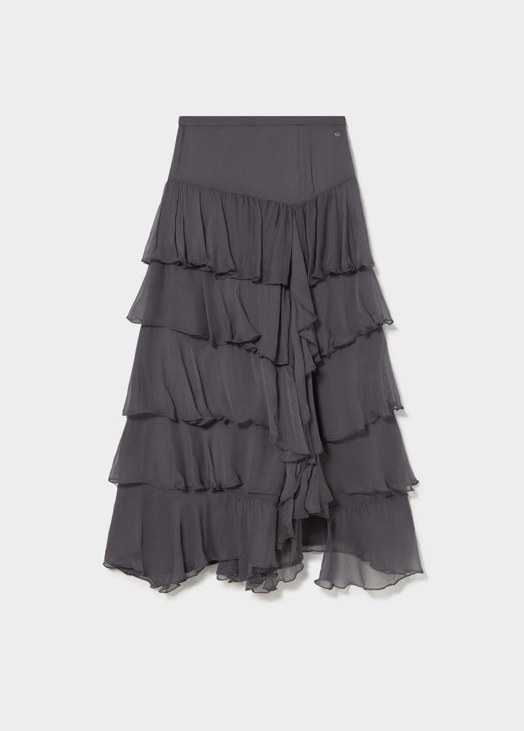 Long ruffled skirt