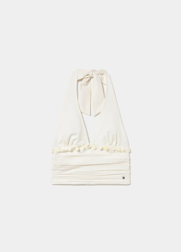 Halter top with shell detail