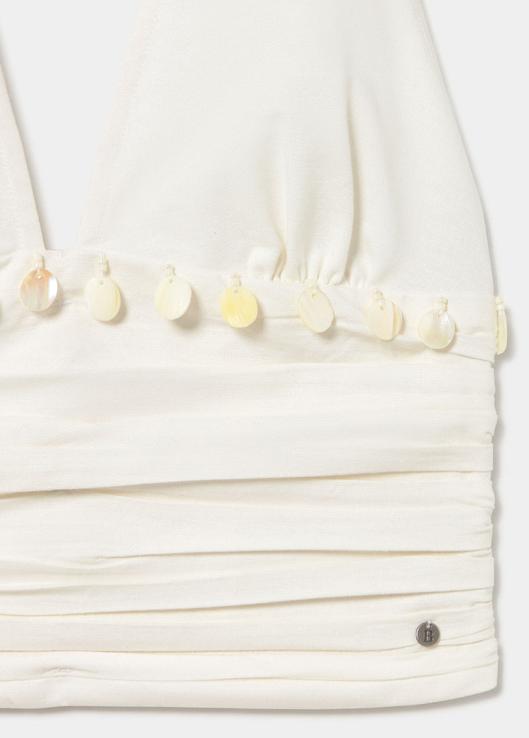 Halter top with shell detail