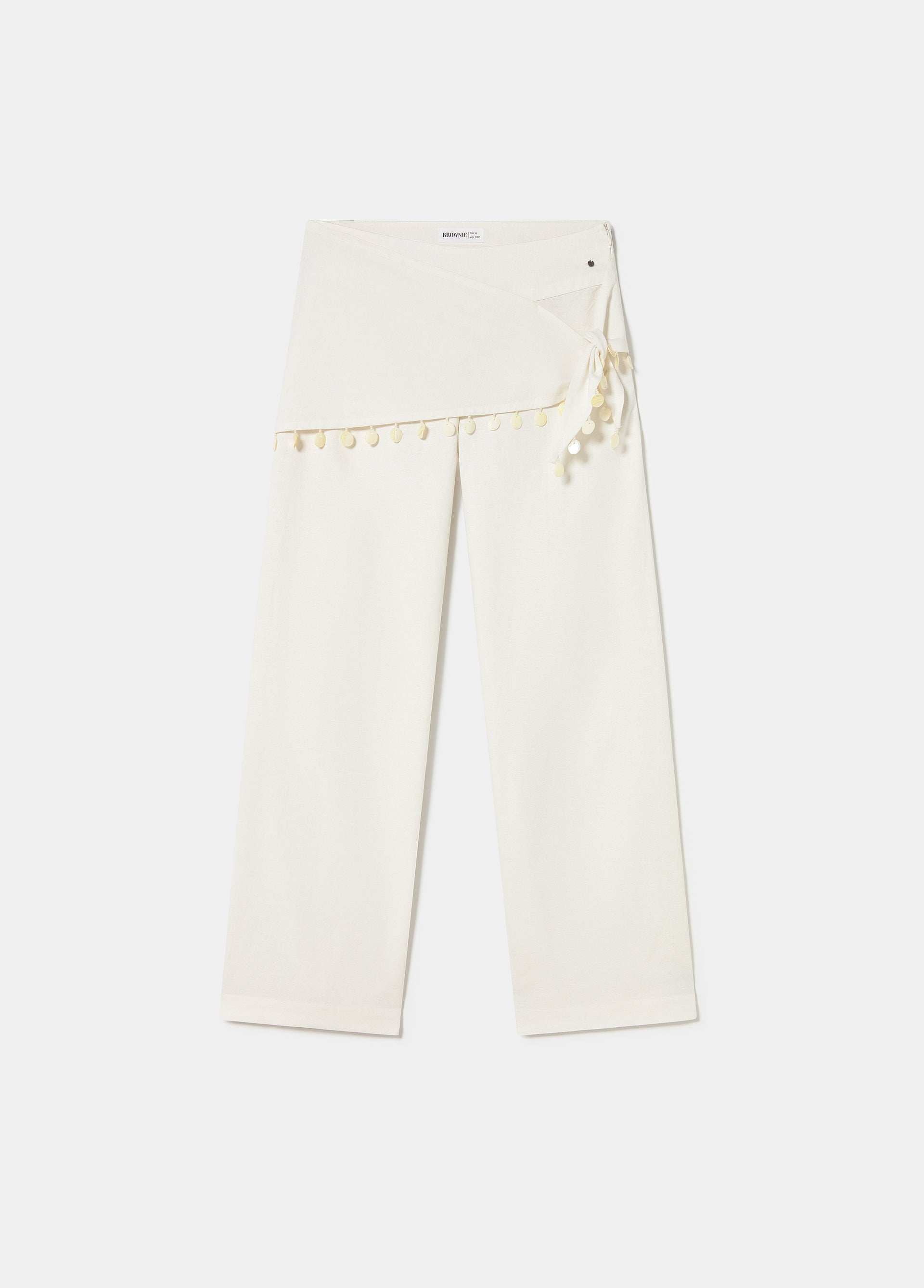Wrap pants with shell detail