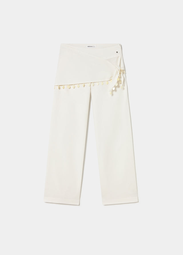 Pantalón pareo detalle concha