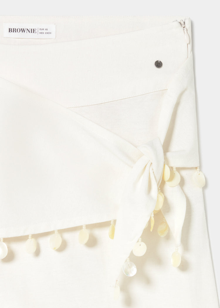 Wrap pants with shell detail