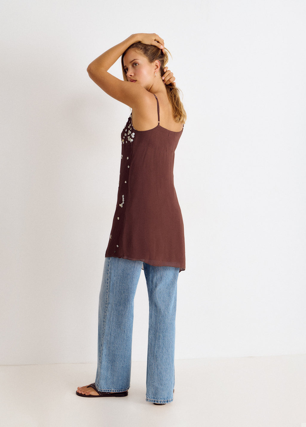 V-neck spaghetti-strap dress