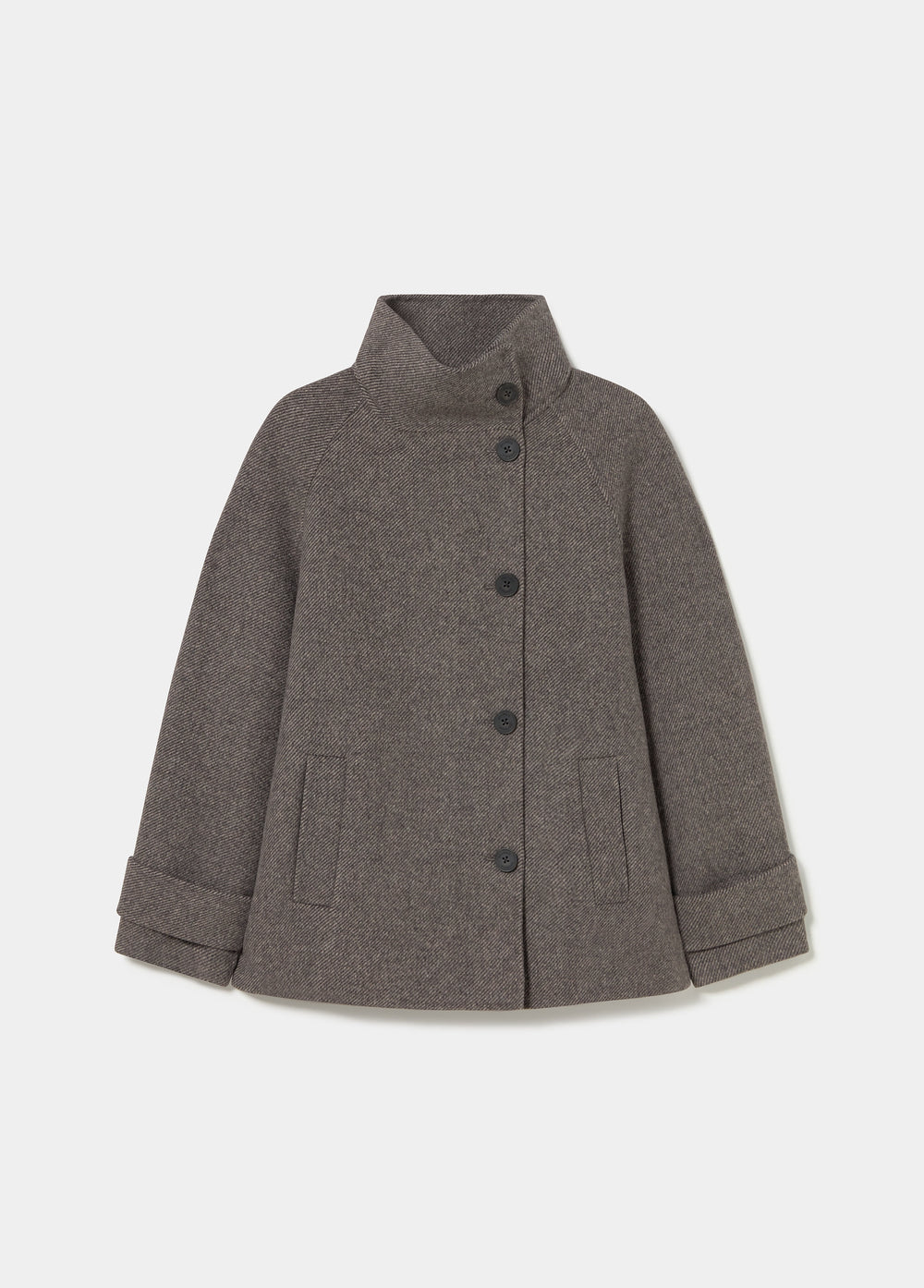 High-collar wool coat
