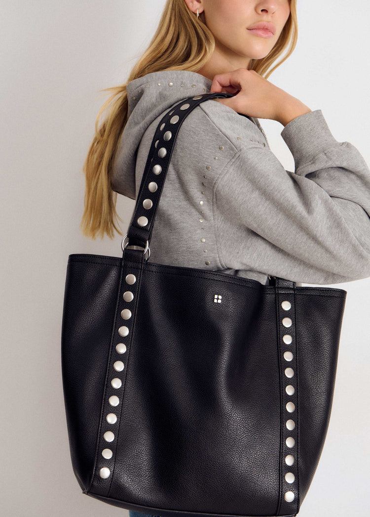 Studded shopper bag