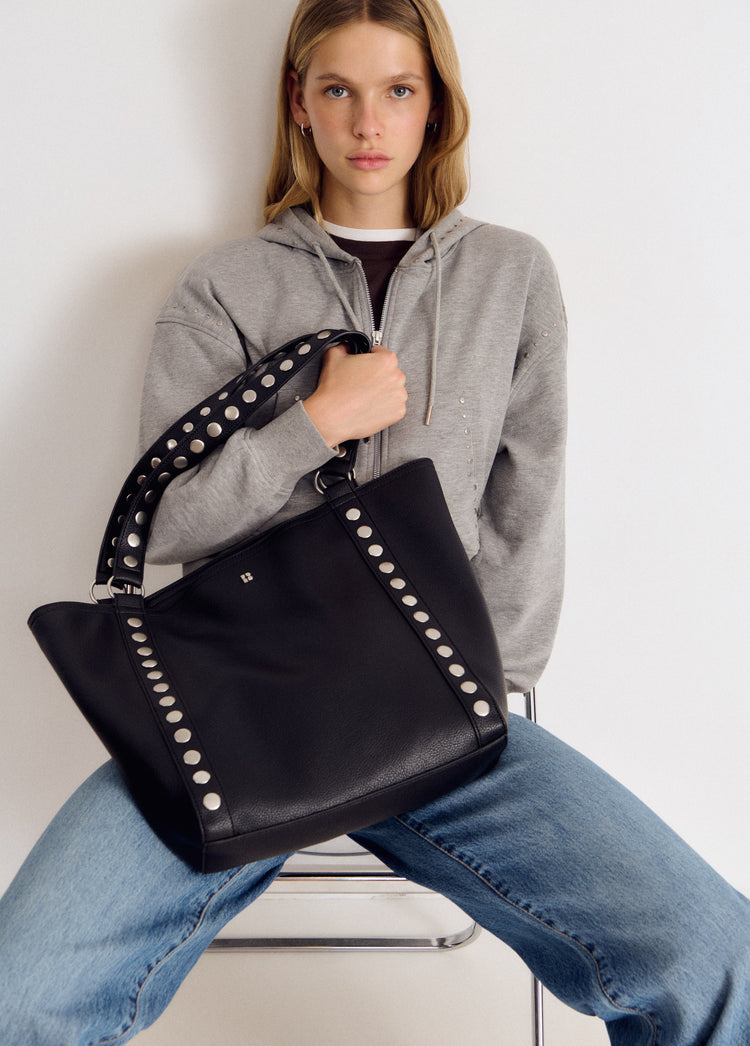 Studded shopper bag