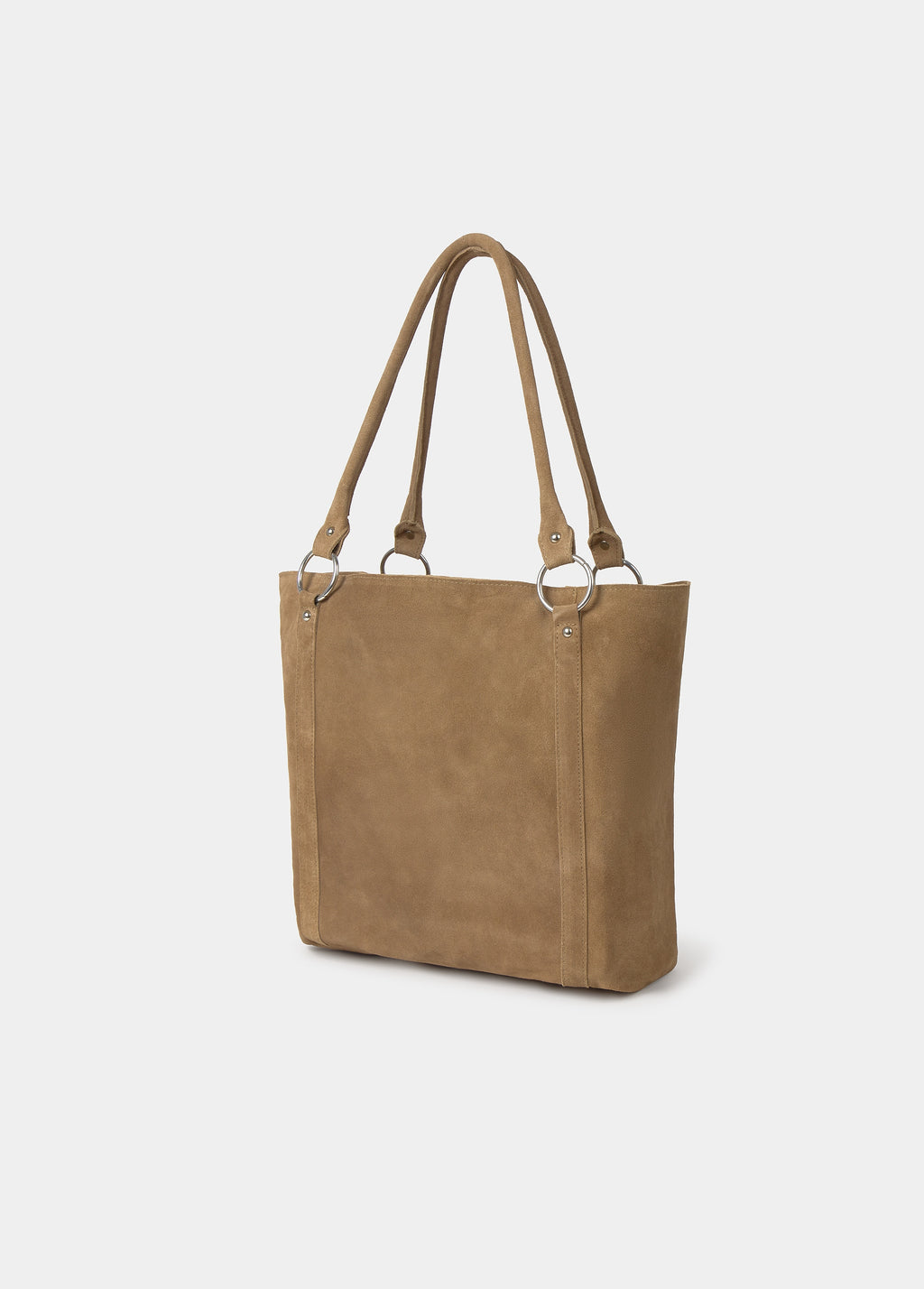 Bossa shopper de pell amb anelles