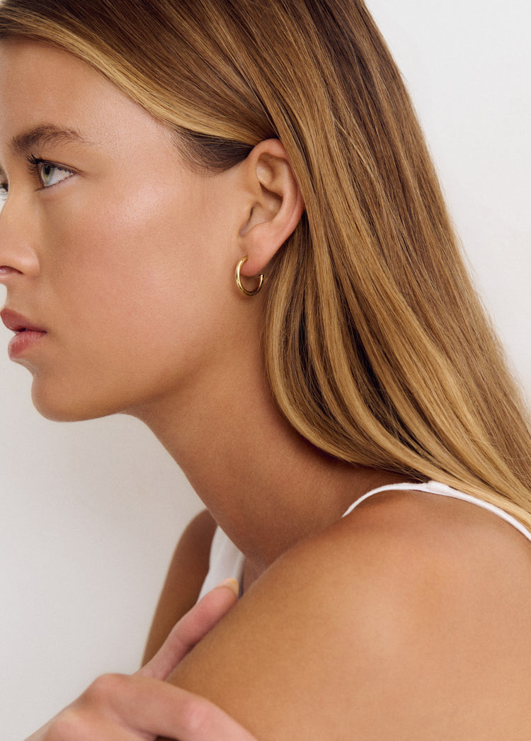 Small gold hoop earrings