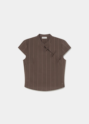 Striped knot-detail T-shirt