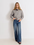 Embroidered front-pocket jeans