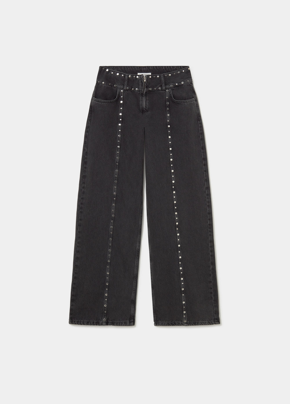 Jeans a zampa con borchie