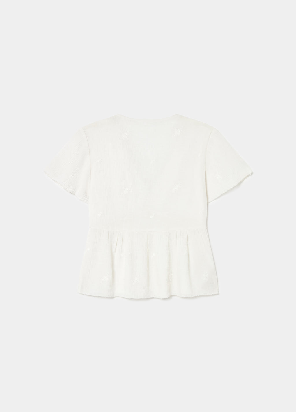 Short sleeve blouse with ruffles