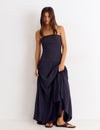 Long bandeau lace dress
