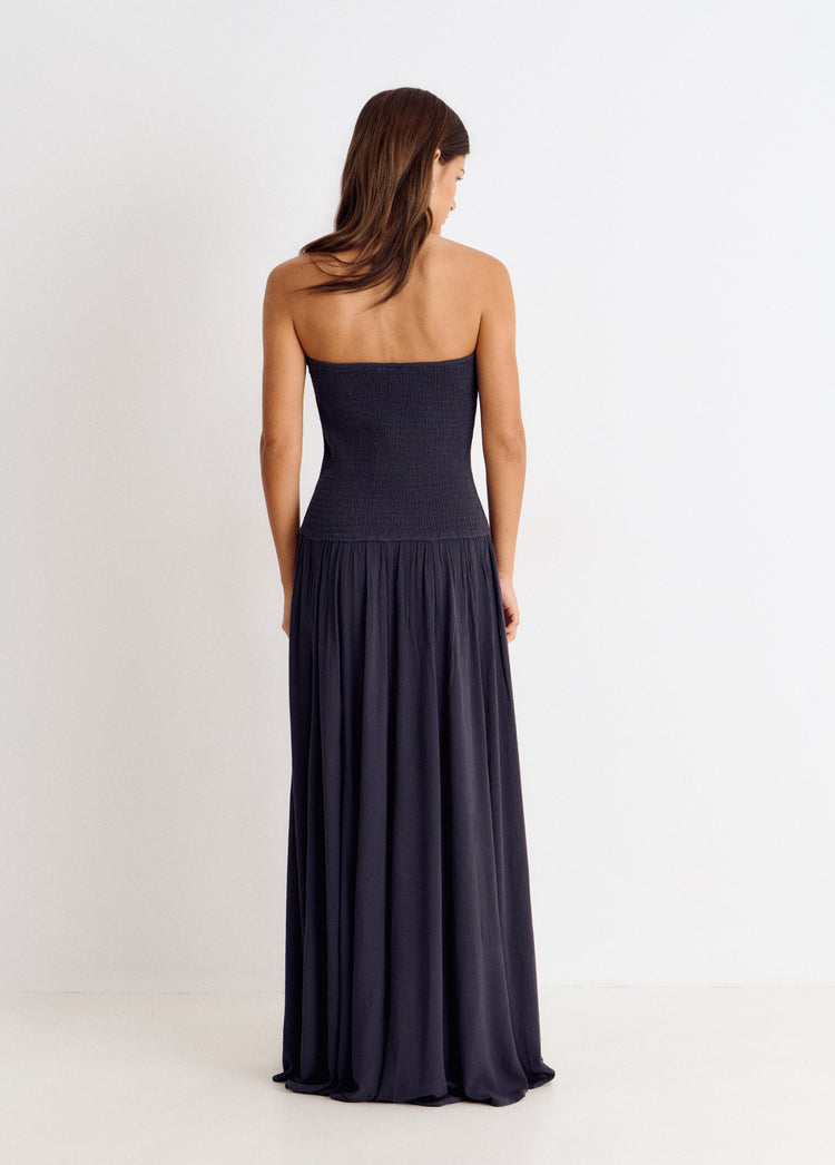 Long bandeau lace dress