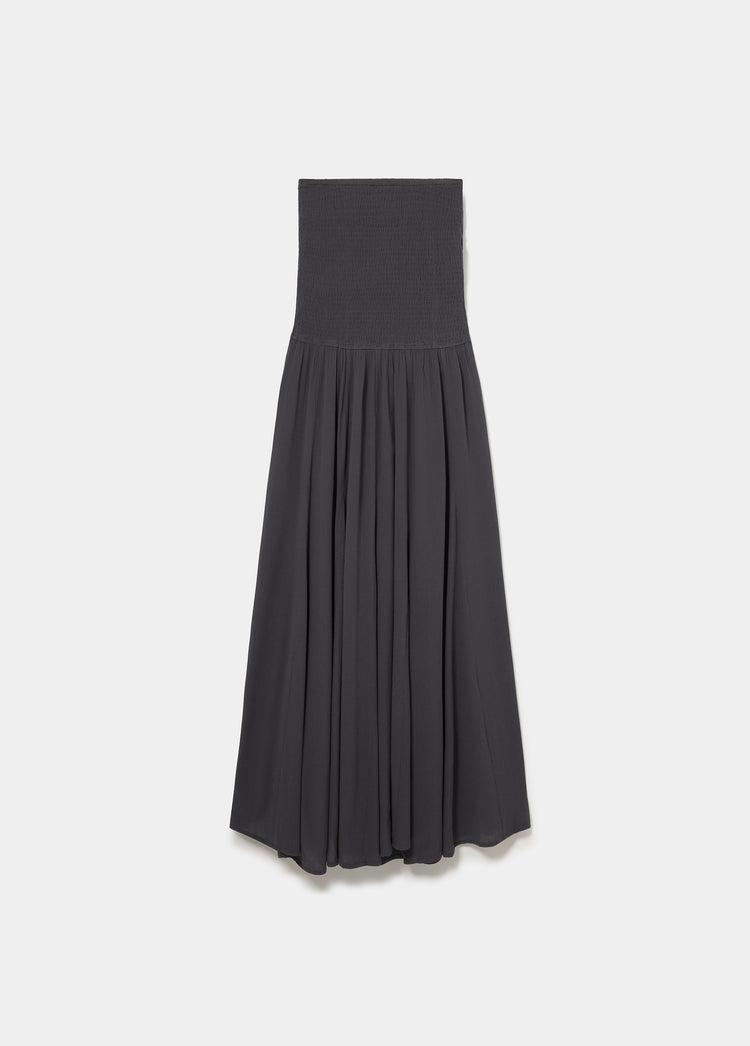Long bandeau lace dress