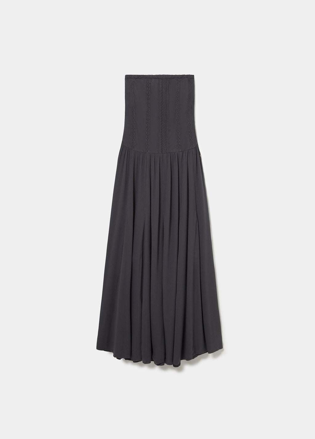 Long bandeau lace dress