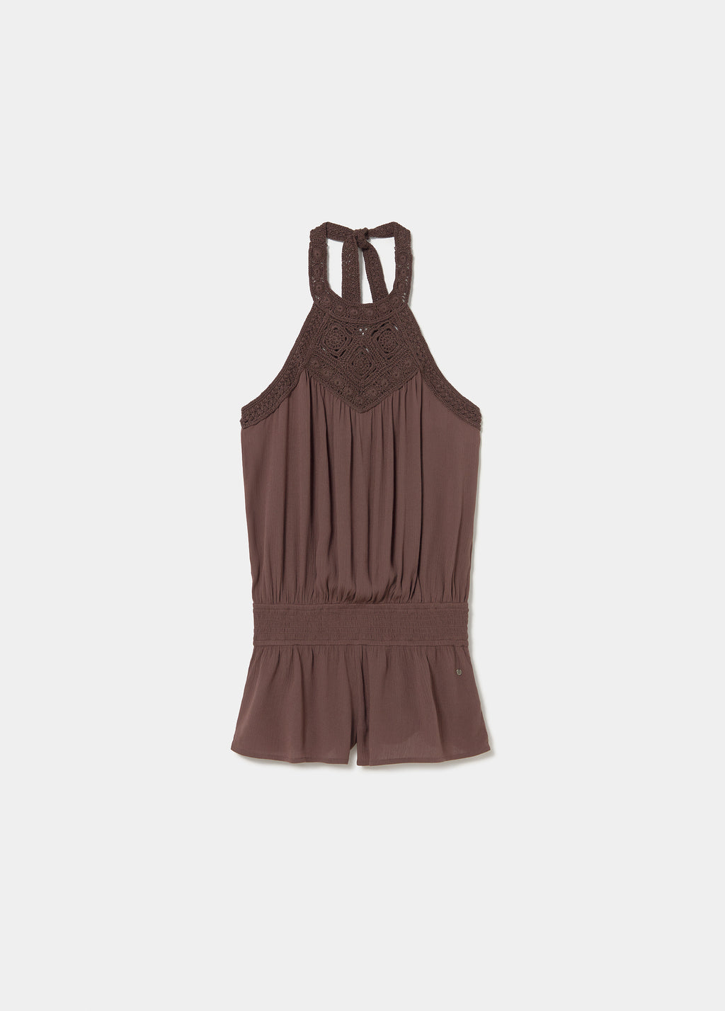 Korte gehaakte halterjumpsuit