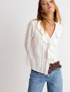 Lurex ruffle blouse