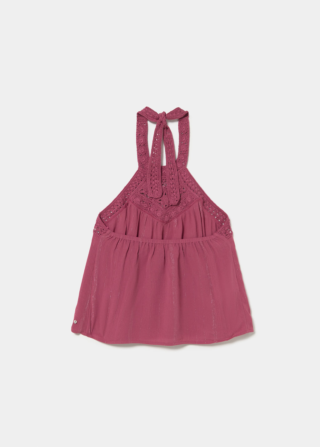 Halter-Top mit Häkelkragen