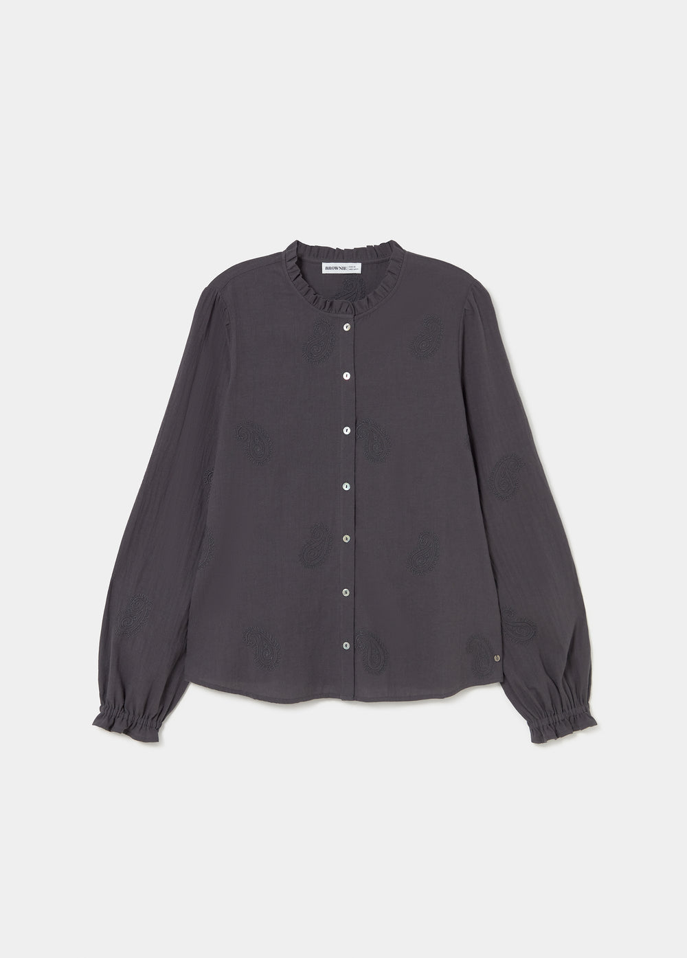 Geborduurde blouse met lange mouwen