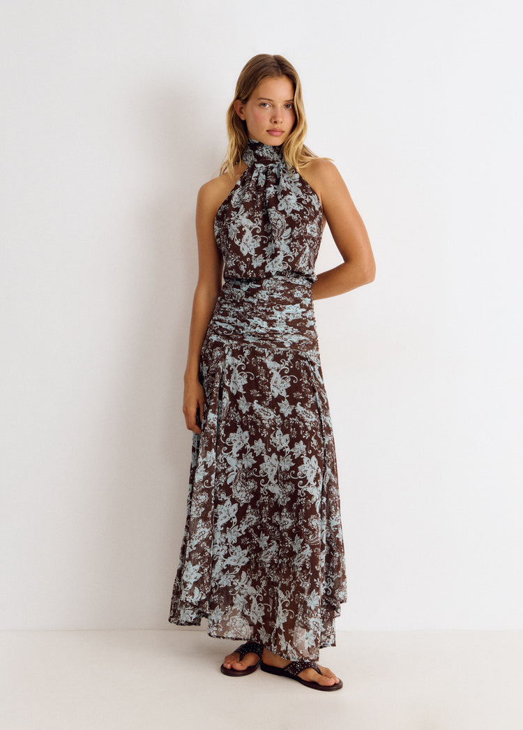 Long printed dress