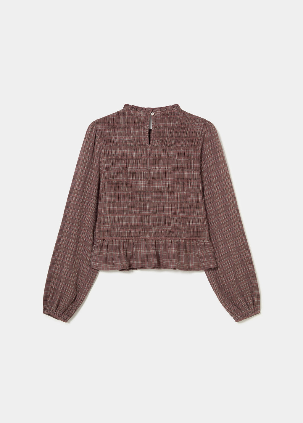 Checked blouse with ruching