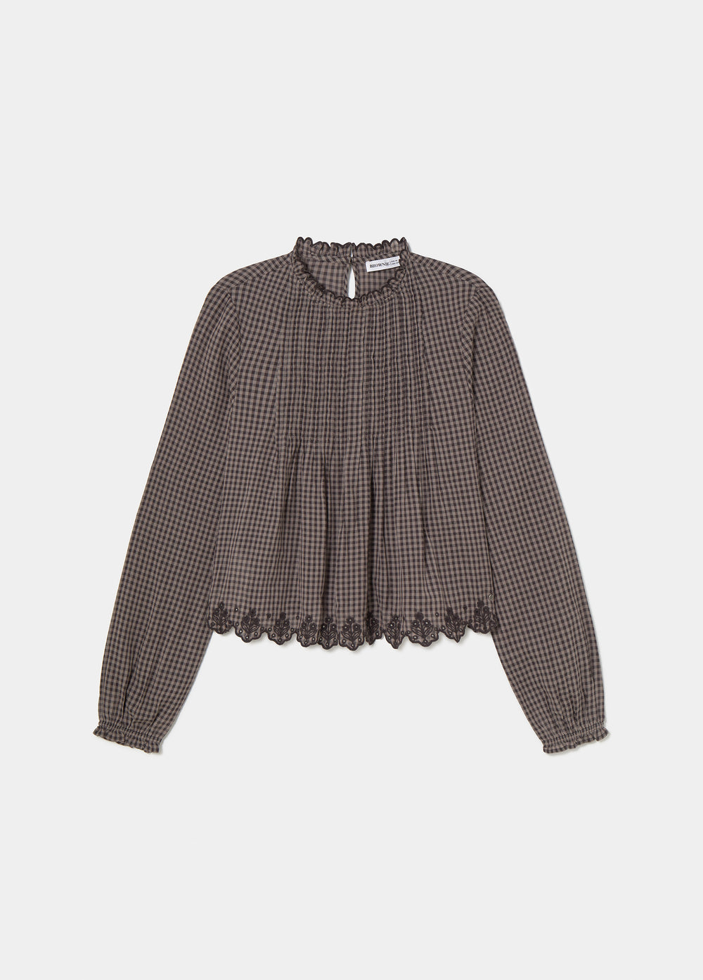 Blusa cuadros bajo bordado