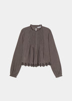Blusa cuadros bajo bordado