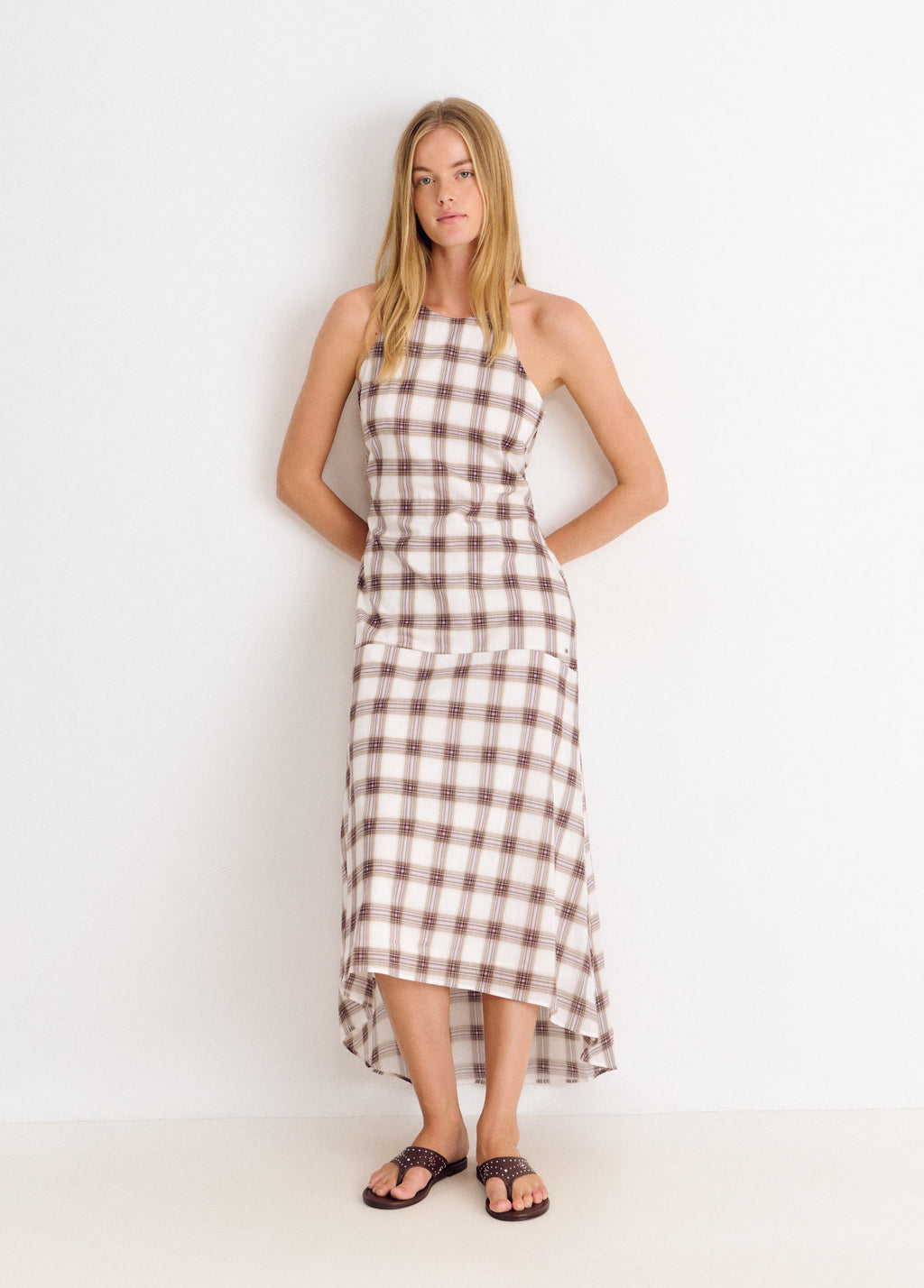 Vestido largo cuello halter
