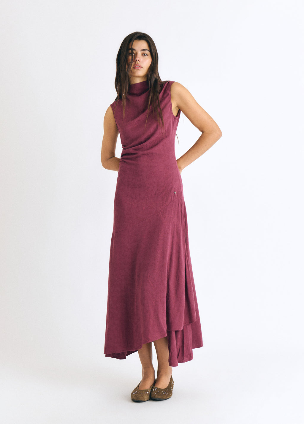 Langes Jacquardkleid