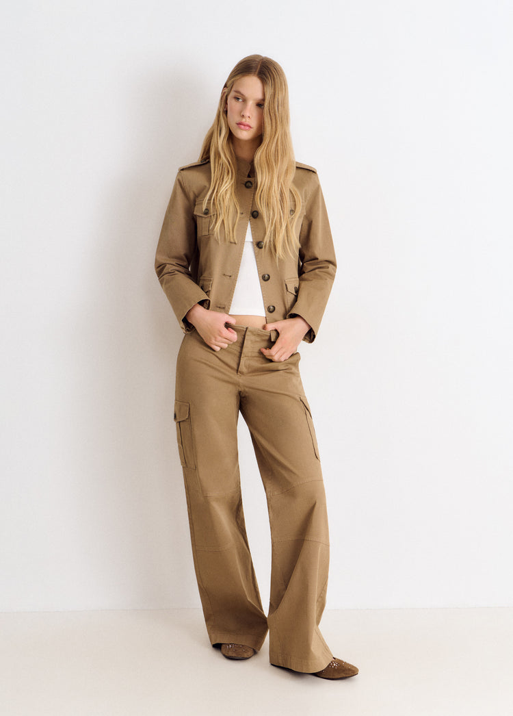 Mid-rise cargo pants