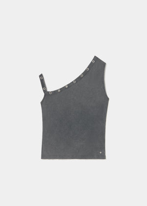 Asymmetrisch T-shirt met eyelets