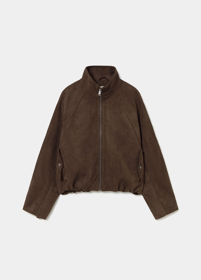 Suede-effect puffer jacket