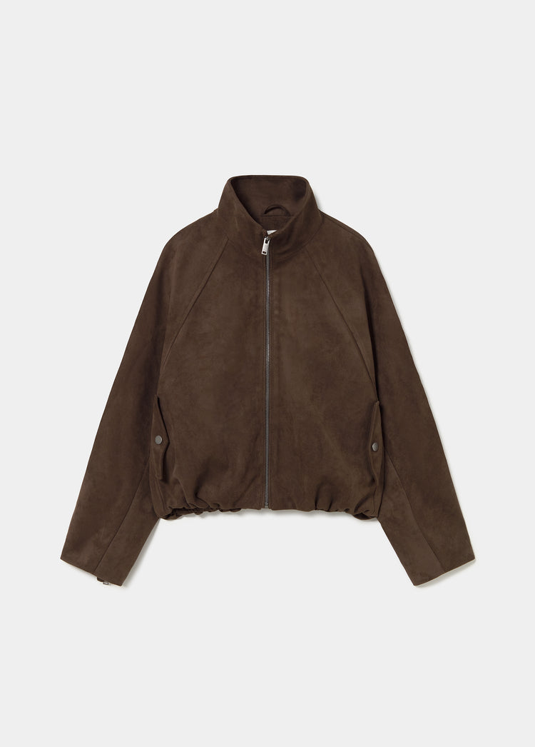 Suede-effect puffer jacket
