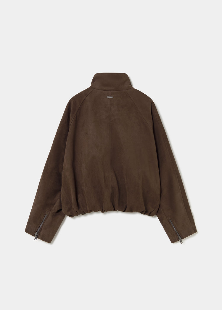 Suede-effect puffer jacket