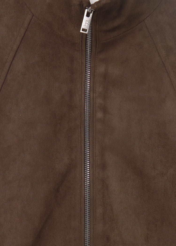 Suede-effect puffer jacket