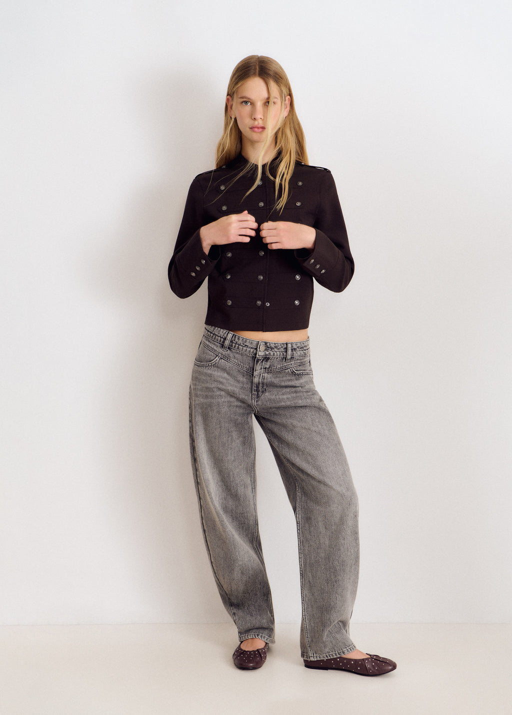 Jeans met barrel-pijp en normale taille