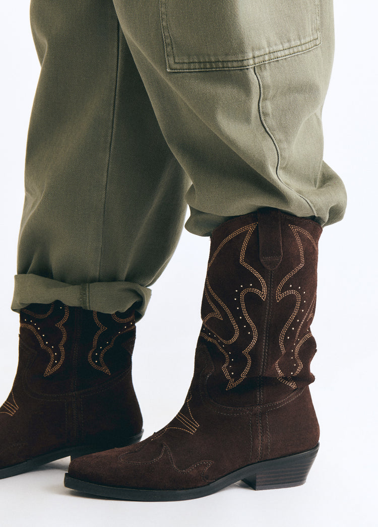 Bota cowboy piezas serraje