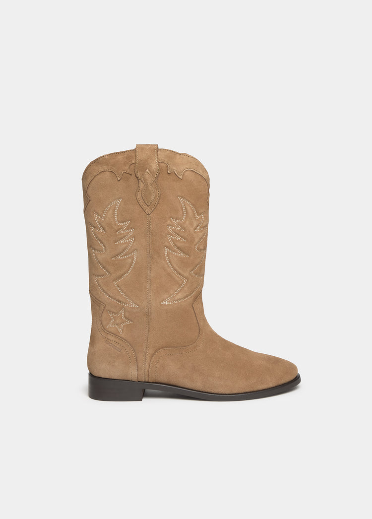 Bota cowboy plana bordado