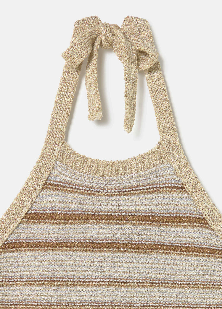 Top halter de fil metal·litzat