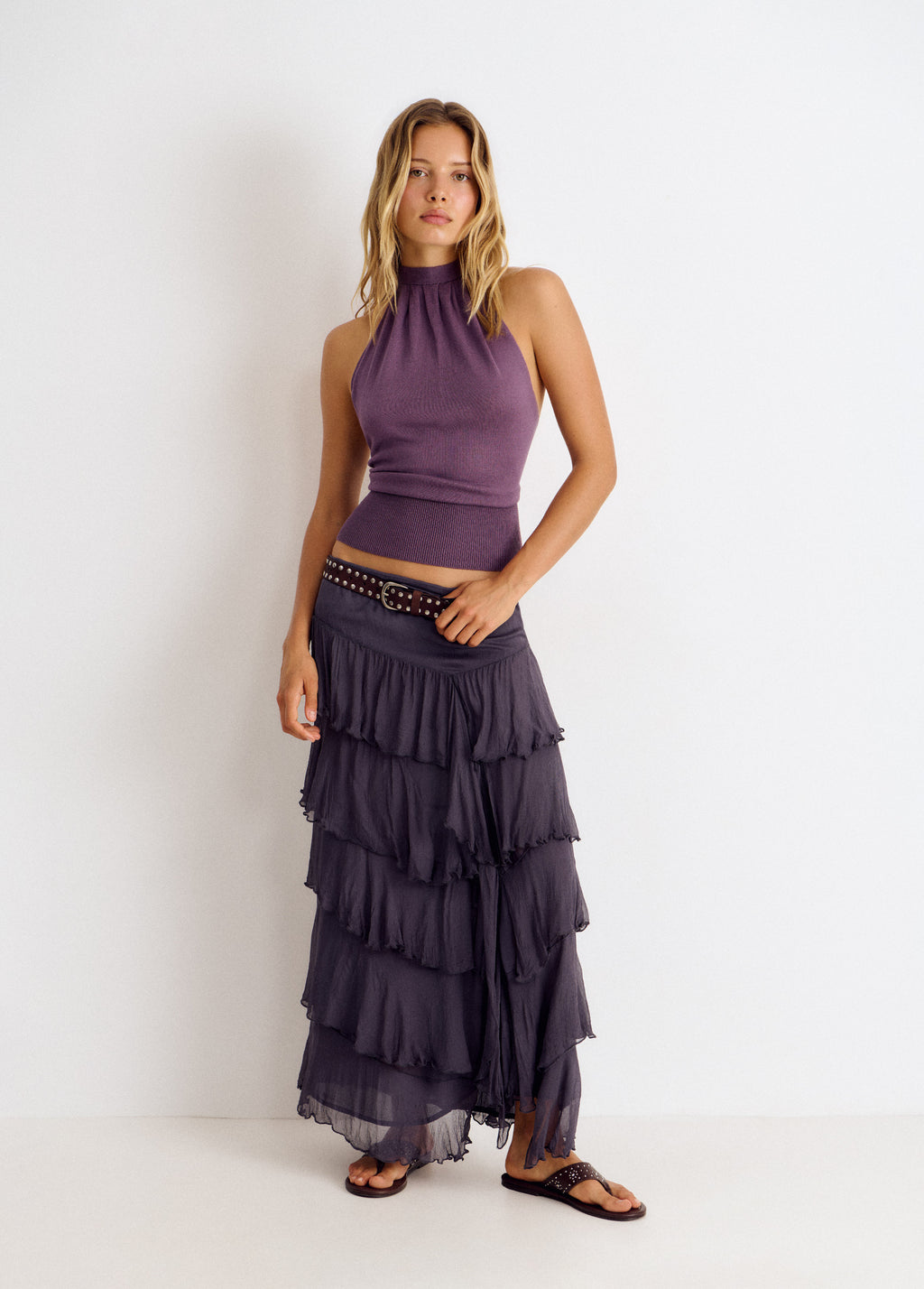 Neck-tied back neckline top