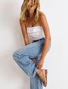 Flat sandals with tied straps