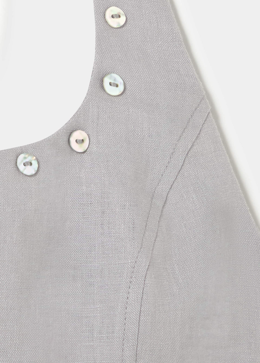 Top halter lino botones nácar
