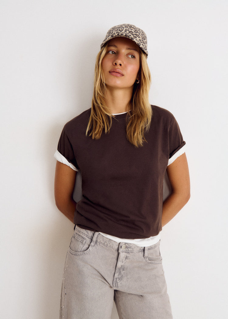 Animal print logo cap